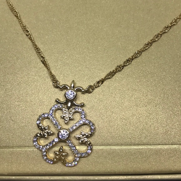 Crystal & Gold Necklace & Earring set [JW-58] - Picture 2 of 3